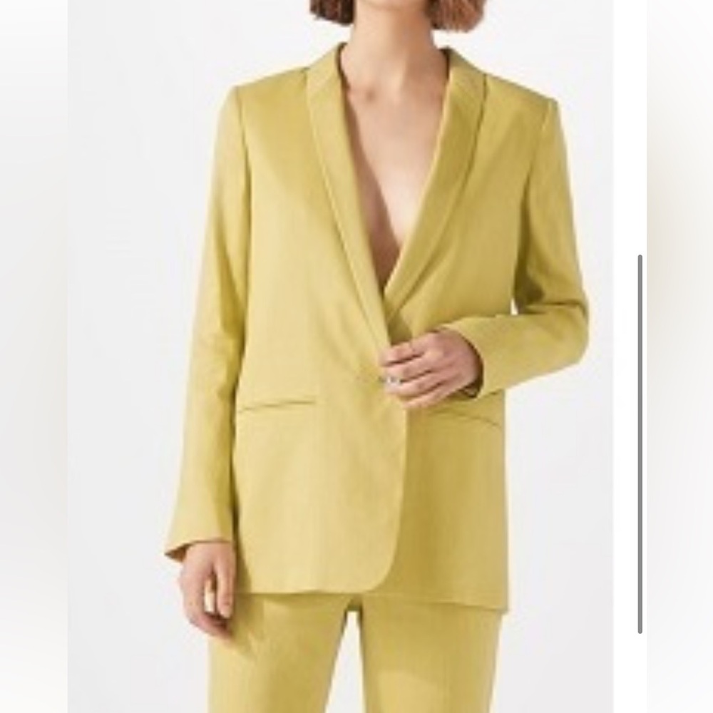 Jigsaw Linen Mustard Yellow Blazer size 8